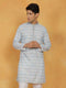 Vastramay Men's Aqua Cotton Blend Kurta